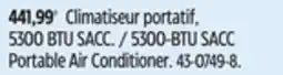 Canadian Tire For Living 5300-BTU SACC Portable Air Conditioner offer