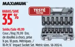 Canadian Tire MAXIMUM 18-Pc 1⁄2˝ Impact Socket Set offer