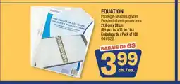 Jean Coutu EQUATION Frosted sheet protectors offer