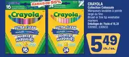 Jean Coutu CRAYOLA Collection Colossale Broad or fine tip washable markers offer