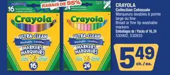 Jean Coutu CRAYOLA Collection Colossale Broad or fine tip washable markers offer