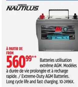 Canadian Tire MotoMaster Nautilus Extreme-Duty AGM Batteries offer