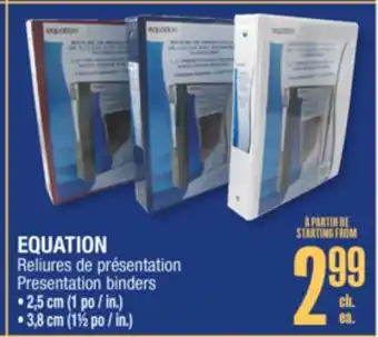 Jean Coutu EQUATION Presentation binders offer
