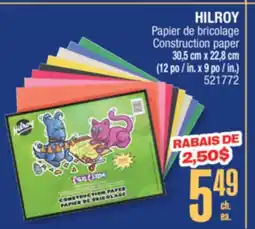 Jean Coutu HILROY Construction paper offer