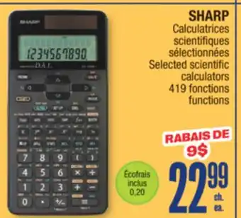 Jean Coutu SHARP Selected scientific calculators offer