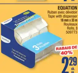 Jean Coutu EQUATION Tape with dispenser offer