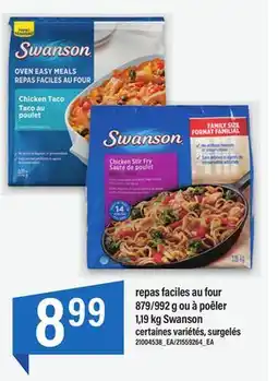 Maxi REPAS FACILES AU FOUR 879/992 G OU À POÊLER 1,19 KG SWANSON offer