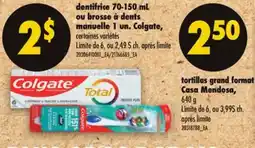 Maxi DENTIFRICE 70-150 ML OU BROSSE À DENTS MANUELLE 1 UN. COLGATE offer