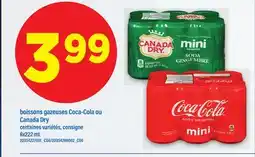 Maxi BOISSONS GAZEUSES COCA-COLA OU CANADA DRY, 6X222 ML offer