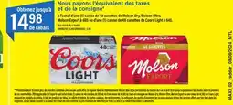 Maxi MOLSON DRY, MOLSON ULTRA, MOLSON EXPORT offer