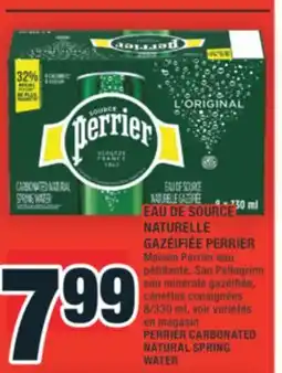 Super C EAU DE SOURCE NATURELLE GAZÉIFIÉE PERRIER | PERRIER CARBONATED NATURAL SPRING WATER offer