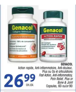 Uniprix GENACOL action rapide, anti-inflammatoire, anti-douleur, plus ou OS anti-inflammatory/ pain relief plus or bone & joint capsu offer