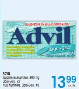 Uniprix ADVIL Ibuprofène/Ibuprofen, 200 mg Liqui-Gels, Nuit/Nighttime, Liqui-Gels offer