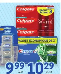 Uniprix CREST, COLGATE, ORAL-B Dentrifrices, brosses à dents ou soies dentaires sélectionnés/Selected toothpastes, toothbrushes or de offer