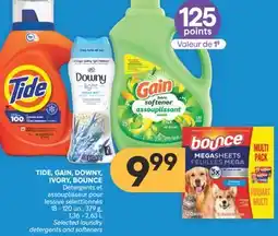 Brunet TIDE, GAIN, DOWNY, IVORY, BOUNCE Détergents et assouplisseur pour lessive sélectionnés offer