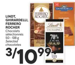 Brunet LINDT, GHIRARDELLI, FERRERO ROCHER Chocolats sélectionnés offer