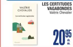 Jean Coutu LES CERTITUDES VAGABONDES Valérie Chevalier offer