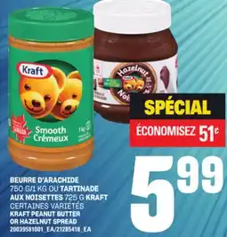 Provigo BEURRE D'ARACHIDE 750 G/1 KG OU TARTINADE AUX NOISETTES 725 G KRAFT offer