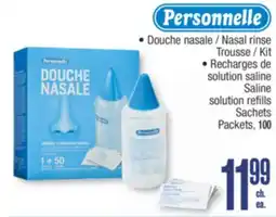 Jean Coutu Personnelle, Nasal rinse Kit, Saline solution refills Packets, 100 offer