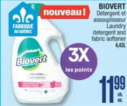 Jean Coutu BIOVERT Laundry detergent and fabric softener offer