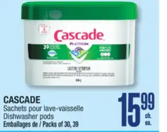 Jean Coutu CASCADE Dishwasher pods offer