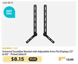 Universal Soundbar Bracket with Adjustable Arms Fits Displays 23 to 65 - PrimeCables