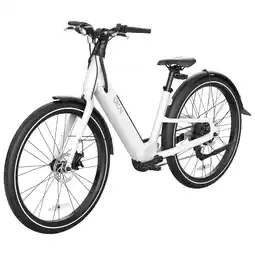 Best Buy OKAI Stride 500W Step-Through Electric City Bike with up to 64km Battery Life - White offer