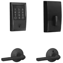 Best Buy Schlage Encode Wi-Fi Smart Lock Deadbolt & Lever Door Handle Combo - Matte Black- Only at Best Buy offer