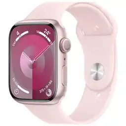 Best Buy Apple Watch Series 9 (GPS) 45mm Pink Aluminium Case with Light Pink Sport Loop - Small offer