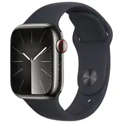 Best Buy Apple Watch Series 9 (GPS + Cellular) 41mm Graphite Stainless Steel Case with Midnight Sport Band - Small / Medium 130-180mm offer