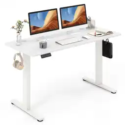 Best Buy Costway 55 x 24 Electric Standing Desk with 3 Memory Height Settings 2 Hanging Hooks offer