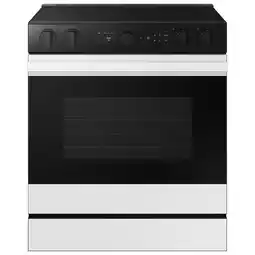 Best Buy Samsung 30 6.3 Cu. Ft. True Convection 5-Element Slide-In Electric Range (NSE6DB870012AC) - White Glass offer