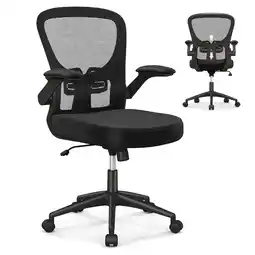 Best Buy Costway Ergonomic Office Chair with Flip-Up Armrests Rocking Backrest Computer Desk Chair offer