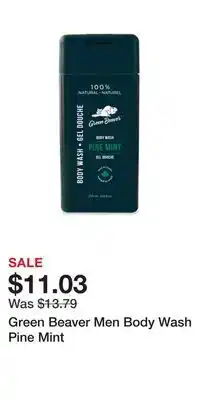 Well Green Beaver Men Body Wash Pine Mint offer