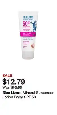 Well Blue Lizard Mineral Sunscreen Lotion Baby SPF 50 offer