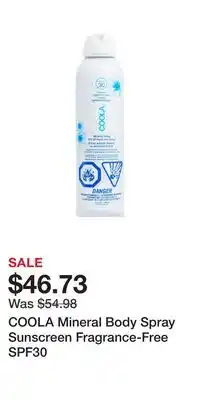 Well COOLA Mineral Body Spray Sunscreen Fragrance-Free SPF30 offer