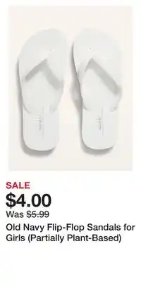 Old Navy Old Navy Flip-Flop Sandals for Girls (Partially Plant-Based) offer