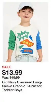 Old Navy Old Navy Oversized Long-Sleeve Graphic T-Shirt for Toddler Boys offer
