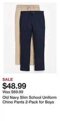 Old Navy Old Navy Slim School Uniform Chino Pants 2-Pack for Boys offer