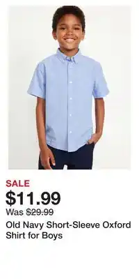 Old Navy Old Navy Short-Sleeve Oxford Shirt for Boys offer