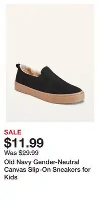 Old Navy Old Navy Gender-Neutral Canvas Slip-On Sneakers for Kids offer