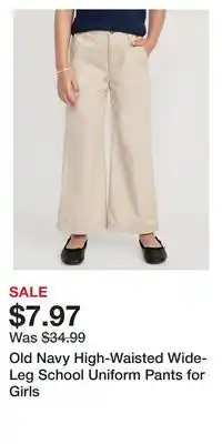 Old Navy Old Navy High-Waisted Wide-Leg School Uniform Pants for Girls offer