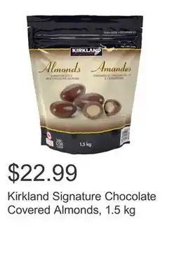 Costco Kirkland Signature Chocolate Covered Almonds, 1.5 kg offer