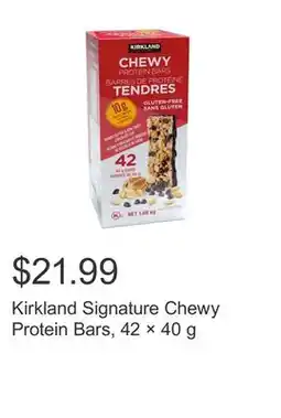 Costco Kirkland Signature Chewy Protein Bars, 42 × 40 g offer