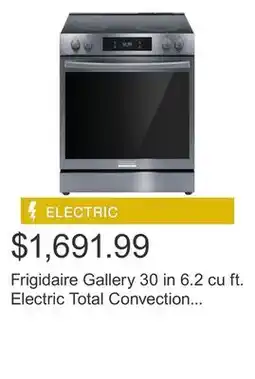 Costco Frigidaire Gallery 30 in 6.2 cu ft. Electric Total Convection 5-Burner Range with Air Fry offer