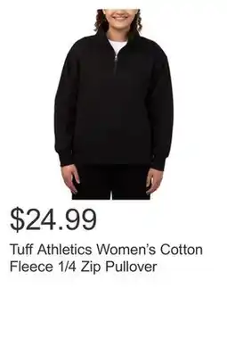 Costco Tuff Athletics Women's Cotton Fleece 1/4 Zip Pullover offer