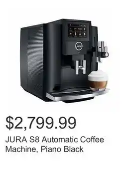 Costco JURA S8 Automatic Coffee Machine, Piano Black offer