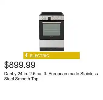 Costco Danby 24 in. 2.5 cu. ft. European made Stainless Steel Smooth Top Convection Range offer