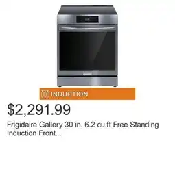 Costco Frigidaire Gallery 30 in. 6.2 cu.ft Free Standing Induction Front Control Range with Air fryer and Total Convection offer