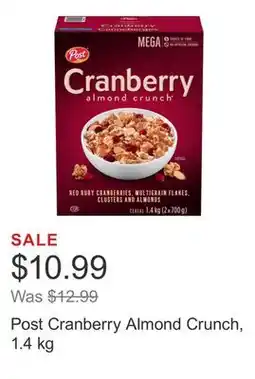 Costco Post Cranberry Almond Crunch, 1.4 kg offer